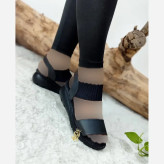 صندل طبی لژدار زنانه مدل برفی با رویه چرم صنعتی و زیره PU