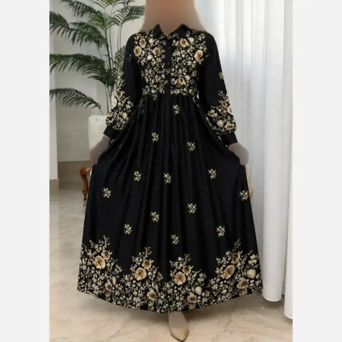 پیراهن زنانه مدل زنبق جنس بوگاتی درجه یک فری سایز 38 تا 46
