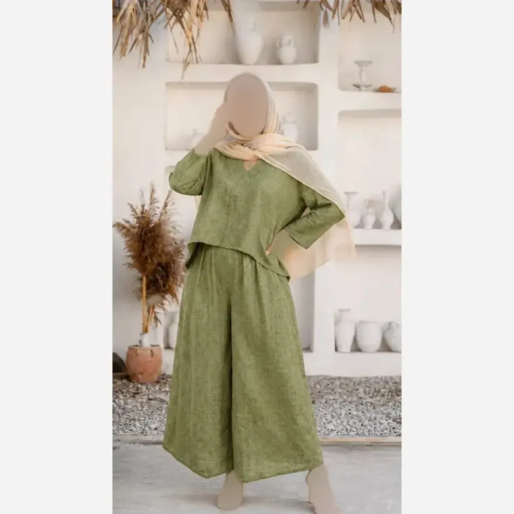 ست شومیز و شلوار زنانه مدل غزل جنس شانتون درجه یک فری سایز