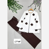 کت و شلوار زنانه گلدار مازراتی نخ توییست درجه یک مزونی