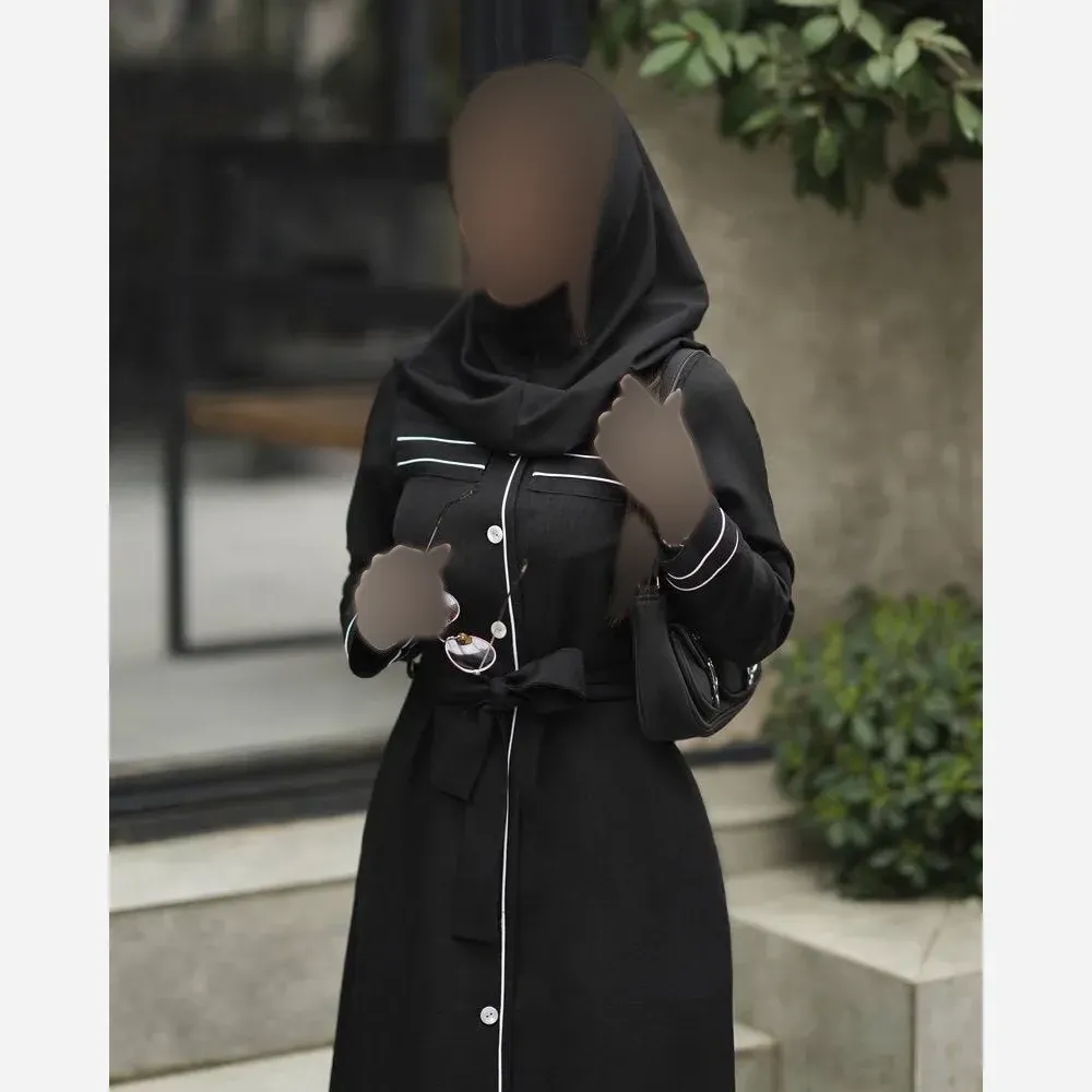 مانتو بلند شانتون مغزی دوزی یقه گرد جلو دکمه دار زنانه و دخترانه
