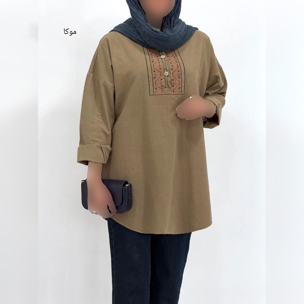 تونیک زنانه پارچه الیاف مدل هیلارا