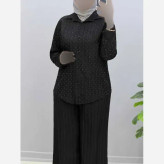 ست تونیک و شلوار زنانه شانتون صوفیا نگین کاری شده فری سایز