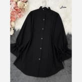 مانتو داکرون آستین شیپوری بنددار چهار پیله زنانه