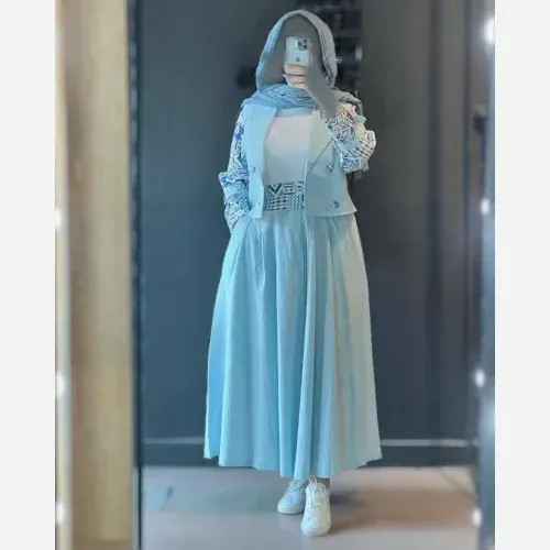 ست کت و دامن زنانه جنس شانتون درجه یک رنگبندی متنوع سایز 36 تا 48