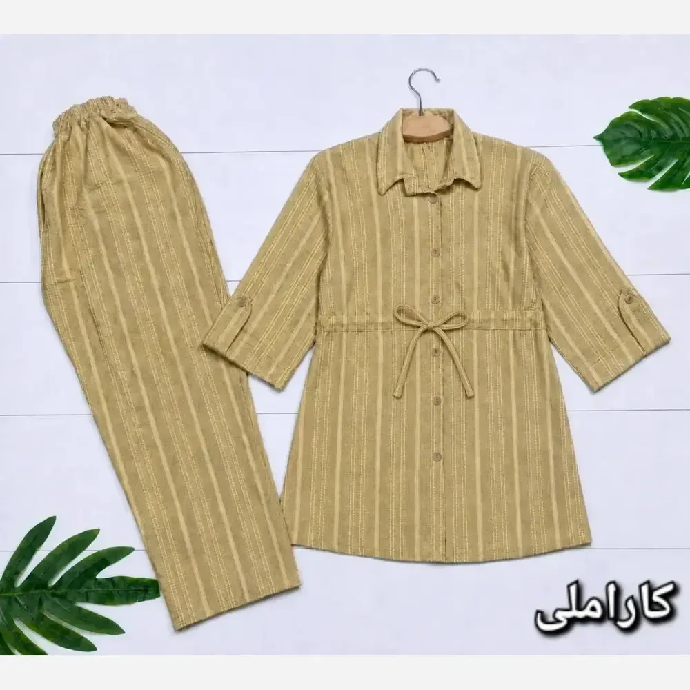 ست شومیز و شلوار زنانه مدل دلدار جنس شانتون فری سایز