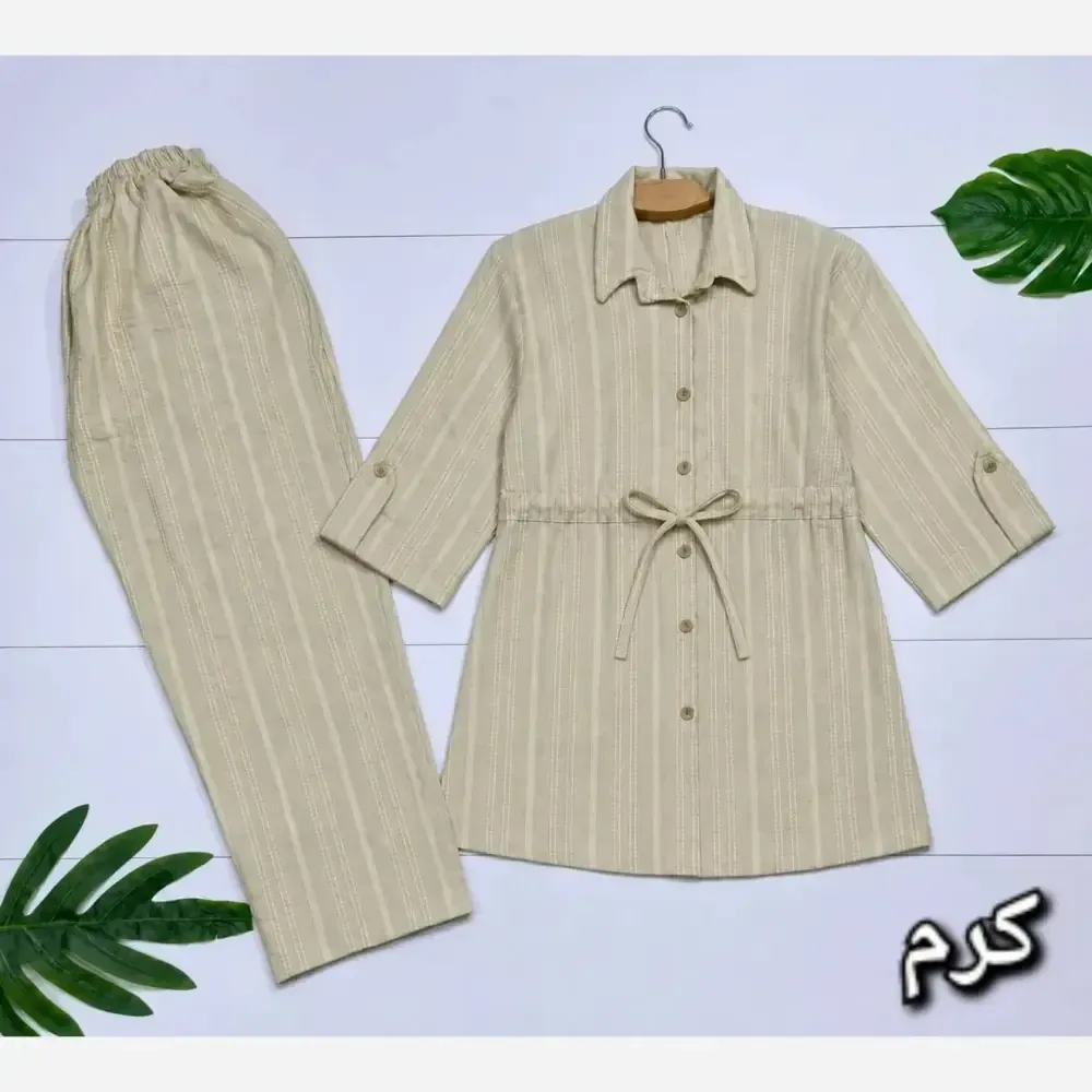 ست شومیز و شلوار زنانه مدل دلدار جنس شانتون فری سایز