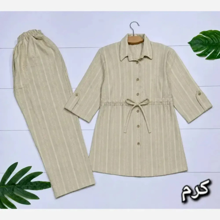 ست شومیز و شلوار زنانه مدل دلدار جنس شانتون فری سایز