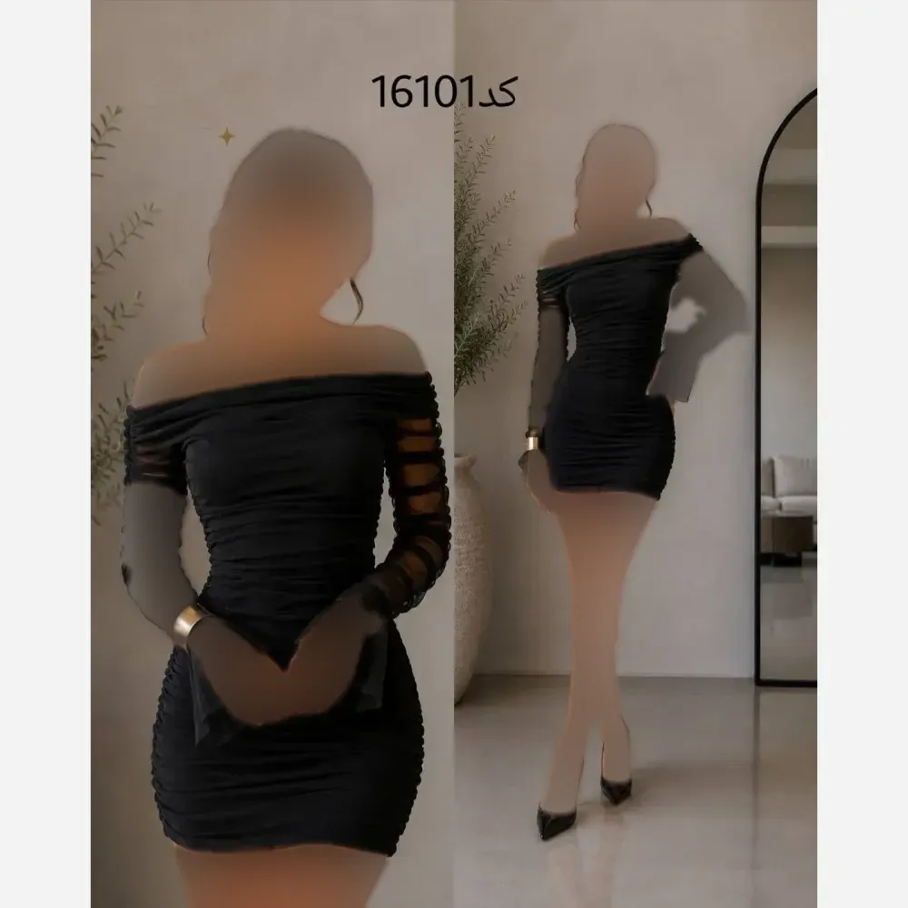 تونیک بینا توری مشکی آستردار قد 90