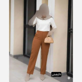 شلوار مازراتی راستا ساده زنانه جنس کرپ مازراتی سایز بزرگ