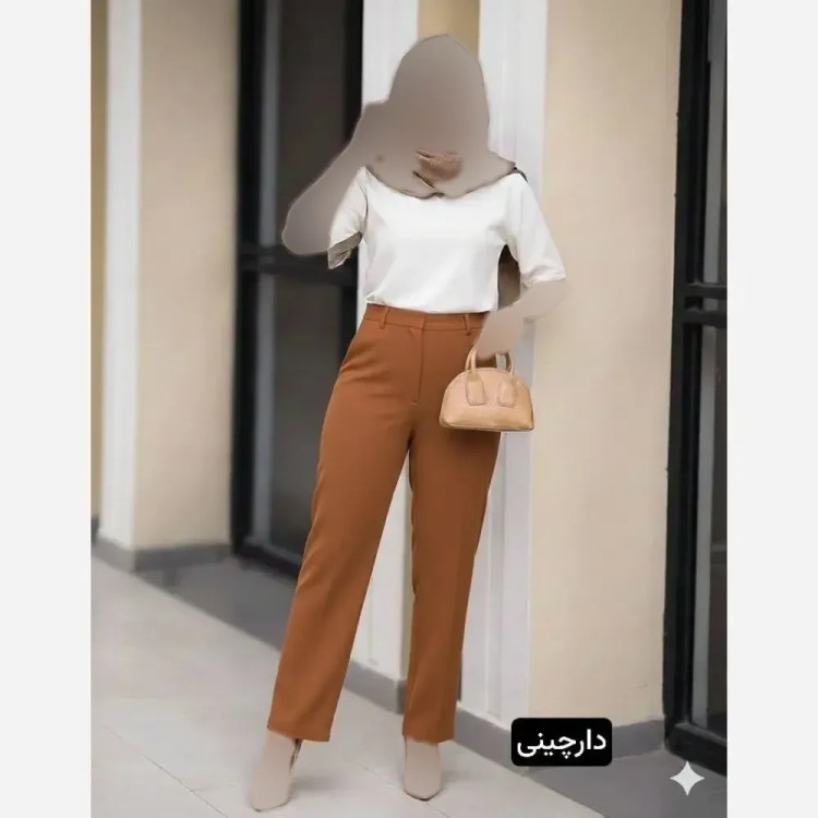 شلوار مازراتی راستا ساده زنانه جنس کرپ مازراتی سایز بزرگ