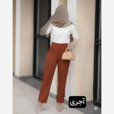 شلوار مازراتی راستا ساده زنانه جنس کرپ مازراتی سایز بزرگ