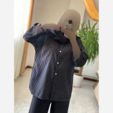 ست شومیز و شلوار زنانه ژاکلین جنس شانتون رنگ مشکی سایز بزرگ
