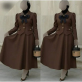 کت و دامن زنانه سه تیکه مازراتی با پاپیون جداگانه سایز 38 تا 46