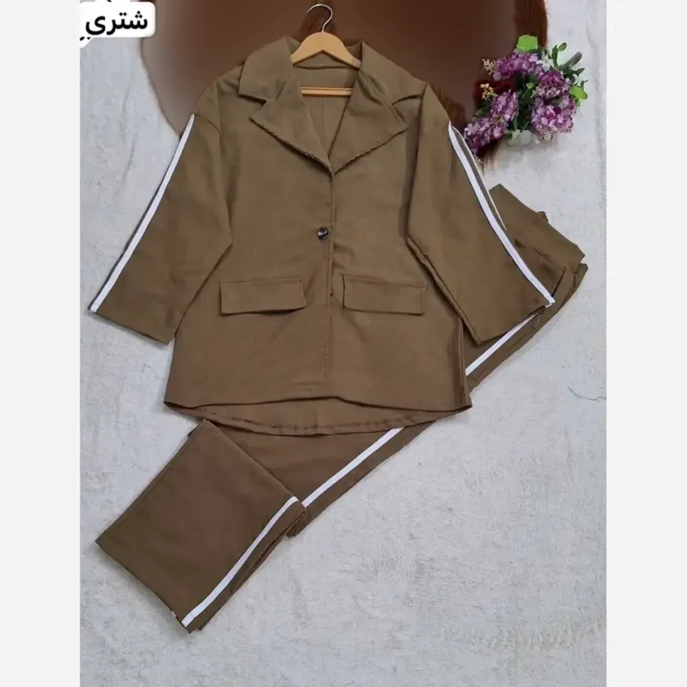 ست کت شلوار زنانه جنس کتان بنگال کش مدل ریحانا رنگ بندی متنوع سایز فری