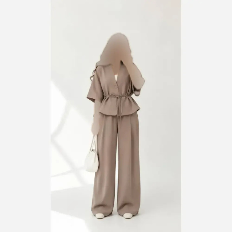 ست تک دکمه کرپ مازراتی وارداتی درجه یک رنگ مشکی سورمه ای قهوه ای نسکافه ای فری سایز 38 تا 46
