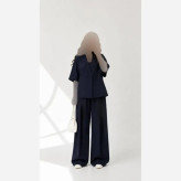 ست تک دکمه کرپ مازراتی وارداتی درجه یک رنگ مشکی سورمه ای قهوه ای نسکافه ای فری سایز 38 تا 46