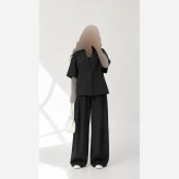 ست تک دکمه کرپ مازراتی وارداتی درجه یک رنگ مشکی سورمه ای قهوه ای نسکافه ای فری سایز 38 تا 46