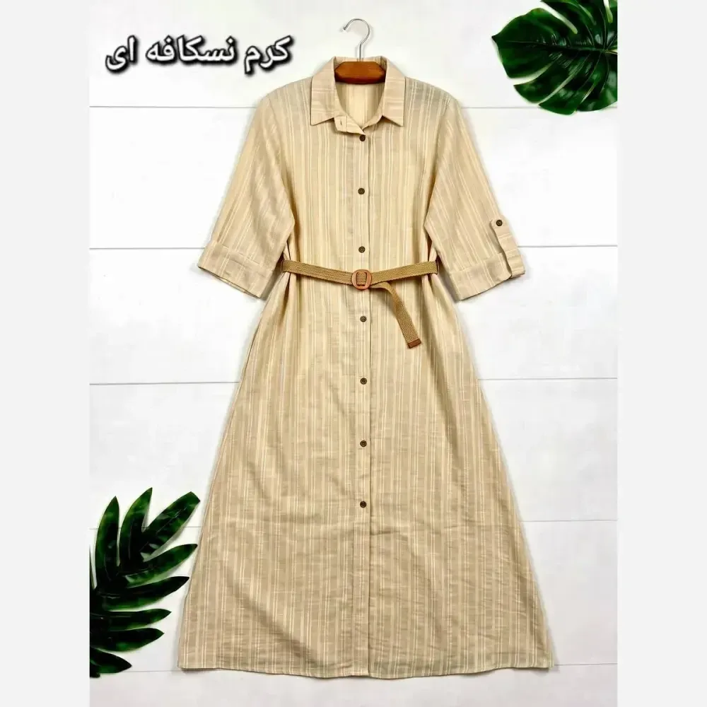 کفتان مرینوس جنس شانتون فری سایز 38 تا 46 با کمربند کنفی