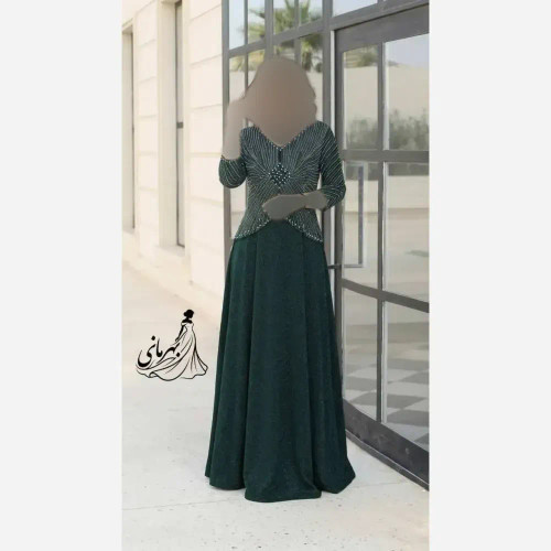 مانتو مجلسی زنانه روناک دیزاین شده با نگین و مروارید سایزبندی 42 تا 58 قد 150 جنس لمه