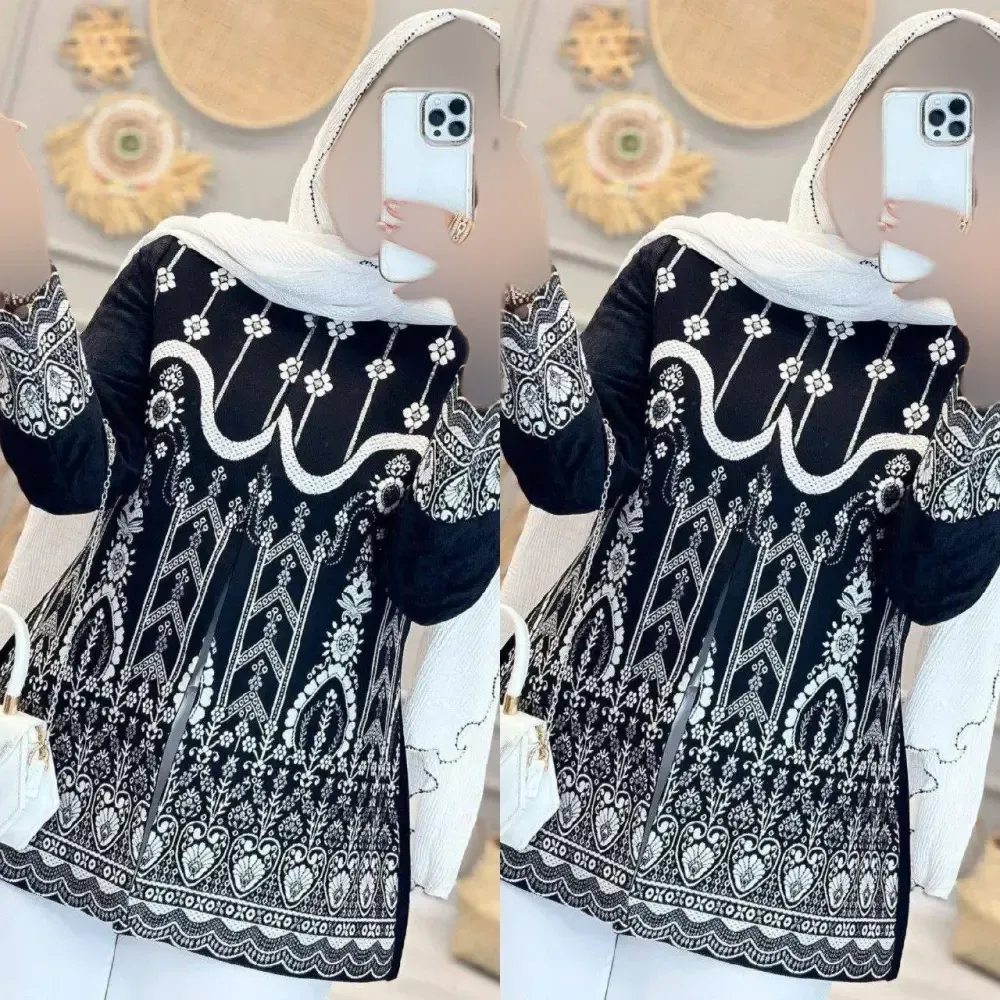 کت مدل نوردخت پرشین سوزن دوزی مشکی فری سایز