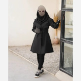 مانتو کوتاه دو یقه پرشیا آستین مچی زنانه سایزبزرگ