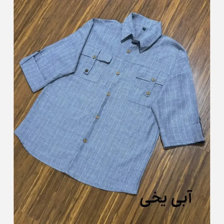 شومیز مانتویی دیپلمات شانتون اعلا فری سایز جیب دار