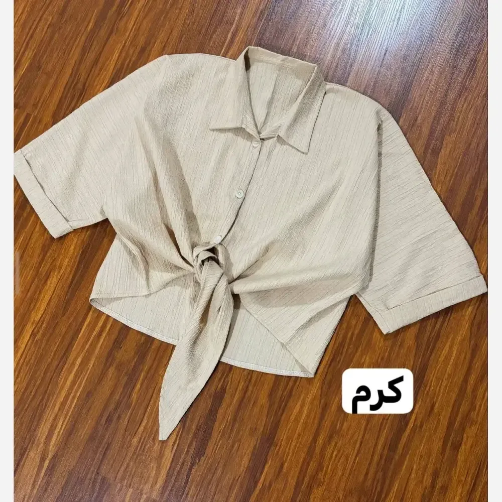شومیز باکسی گره ای مراکشی راه راه فری سایز