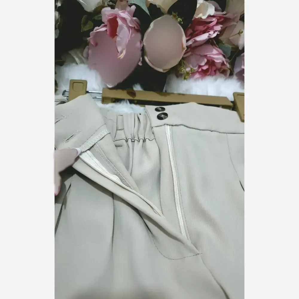 شلوار فول بگ ریزشی کرپ مورگان درجه یک زنانه