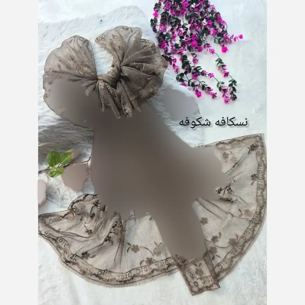 شال تور دانتل طرحدار حاشیه دانتل ابعاد 70 در 180 سانتیمتر