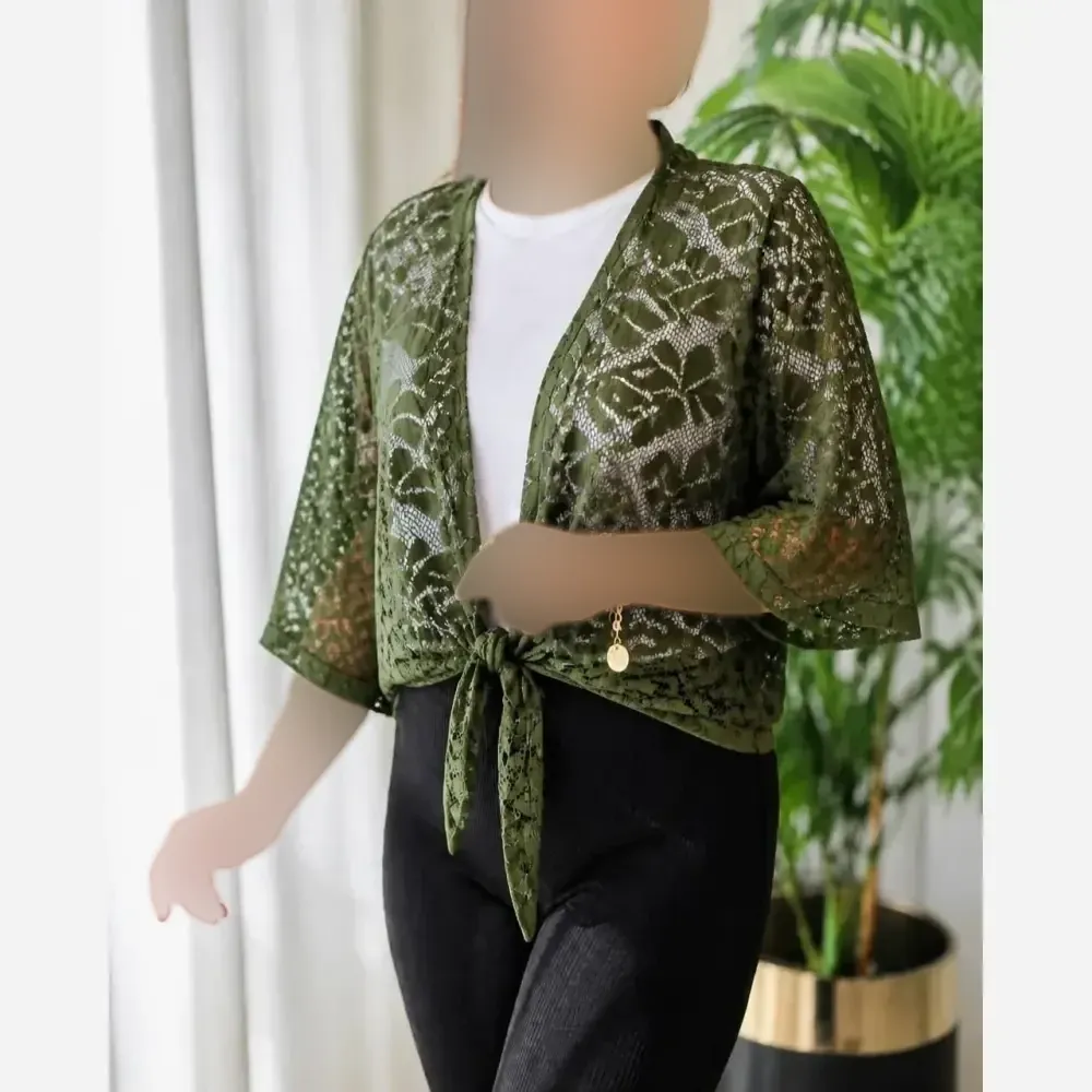ست گره ای إلسا رویه تور دانتل و تیشرت ویسکوز فری سایز
