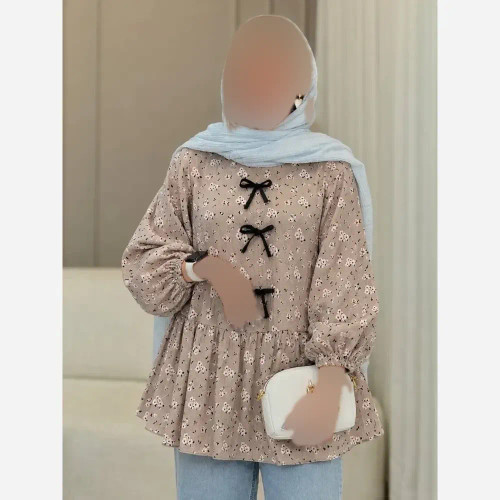 تونیک مانتویی نازگل جنس گل گچی پایین کلوش فری سایز تا 48