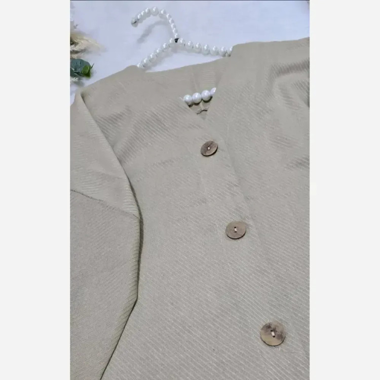 ست مانتو و شلوار گلبرگ لینن کجراه ترک فری سایز