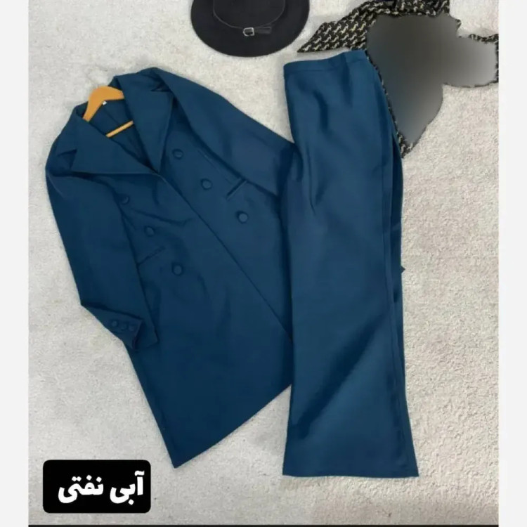ست مانتو شلوار زنانه جنس مازراتی مدل آسمان