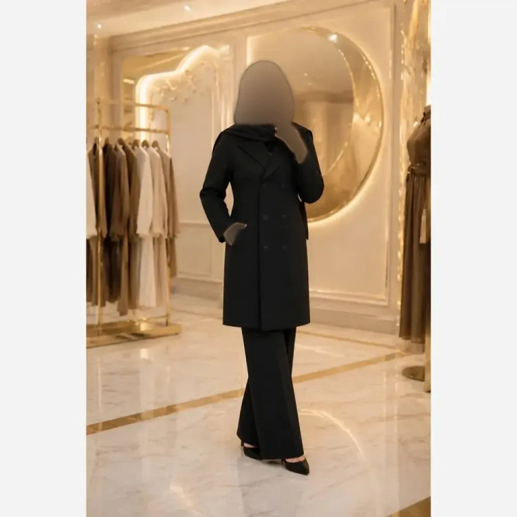 ست مانتو شلوار زنانه جنس مازراتی مدل آسمان