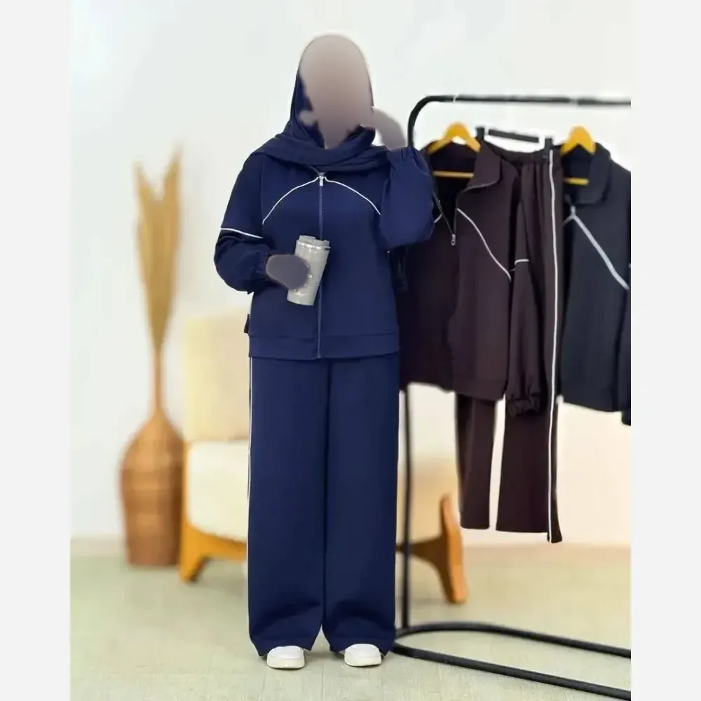 ست مستانه اسپرت جنس مازراتی باکیفیت فری سایز 36 تا 46 رنگ مشکی سورمه ای شکلاتی