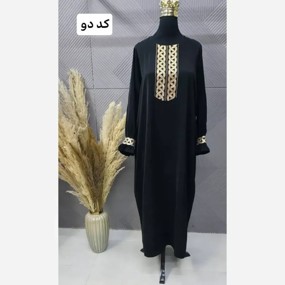 مانتو عبایی عایشه مشکی جنس الیزه فری سایز کیفیت مزونی