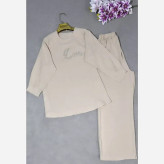 ست تابستانه نارسیس جنس ابروبادی رنگ کرم فری سایز