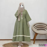 کفتان نوار کنفی موسلین دبل فیس فری سایز زنانه مشکی سدری قد 120