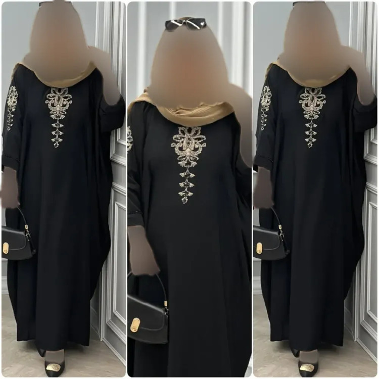 عبایی همدم الیزه مشکی فری سایز بند تنظیم سایز قد 120 سانت