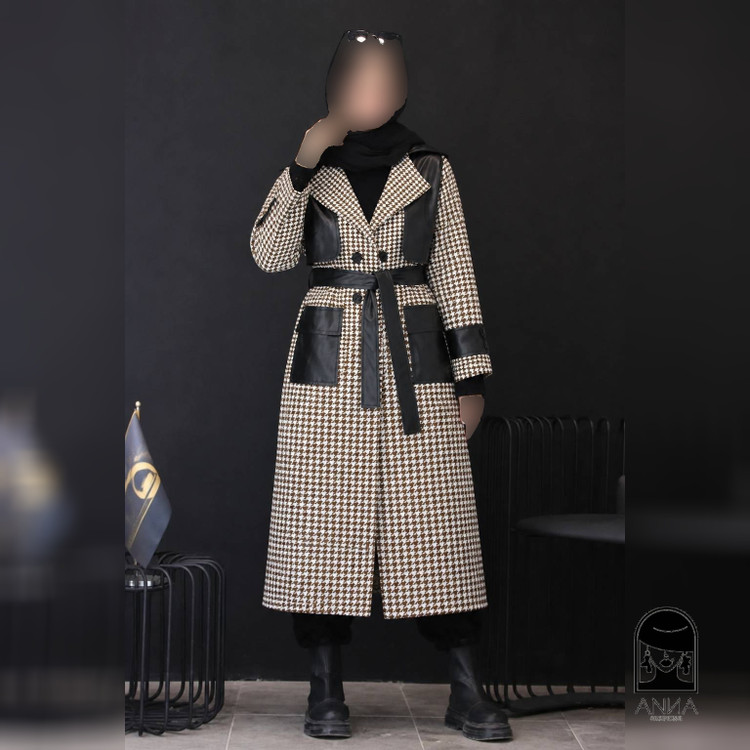 پالتو زنانه مدل آناشید جنس پیردوپل ضخیم و فری سایز