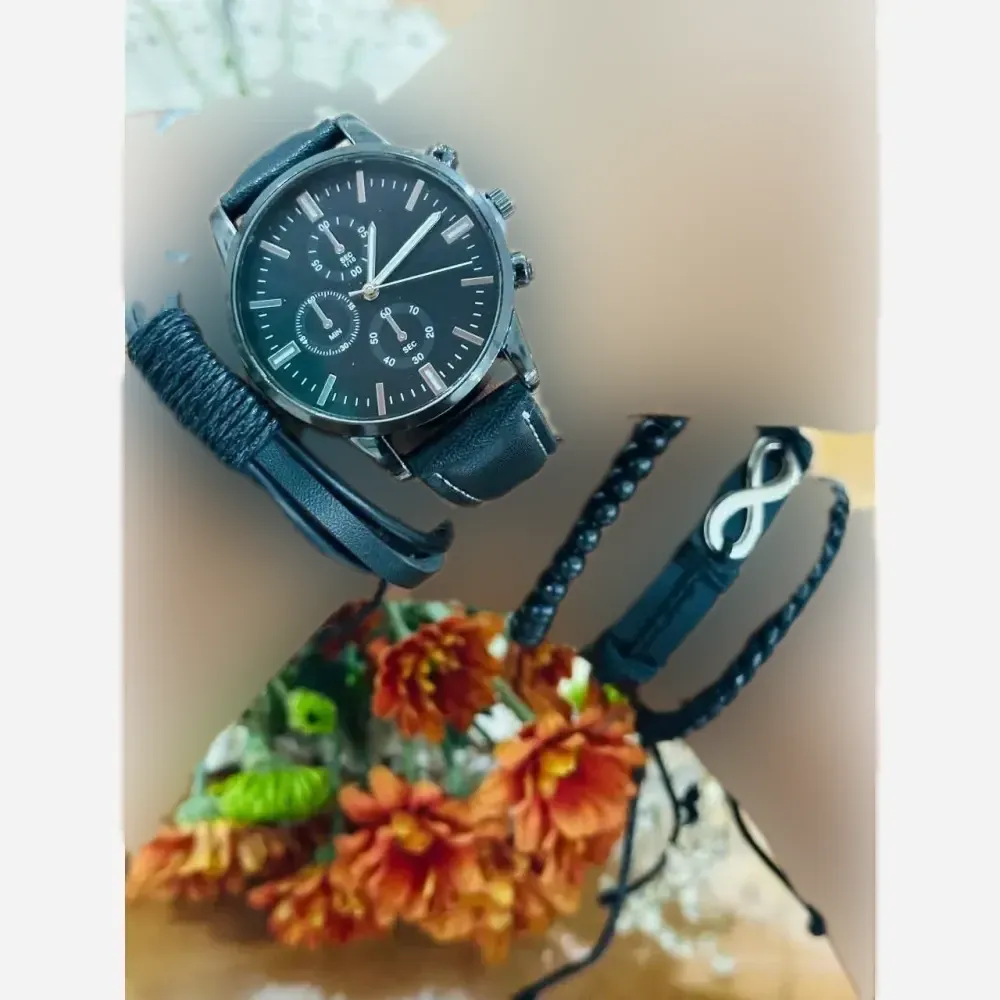 ست ساعت و دستبند مردانه و زنانه آلیاژ وارداتی و فوم
