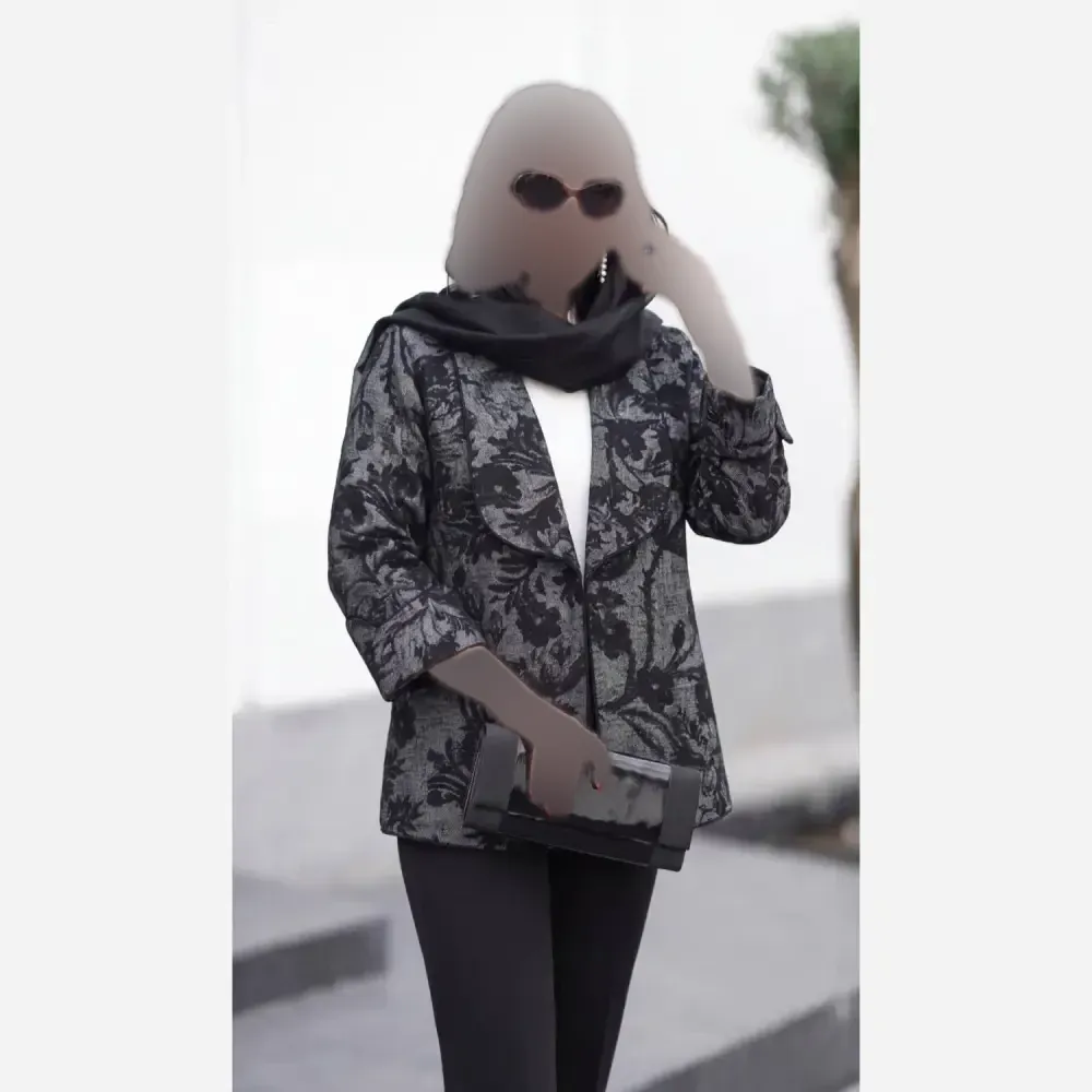 کت مجلسی زنانه موهر درجه یک مدل آنا رنگ مشکی و قهوه ای فری سایز