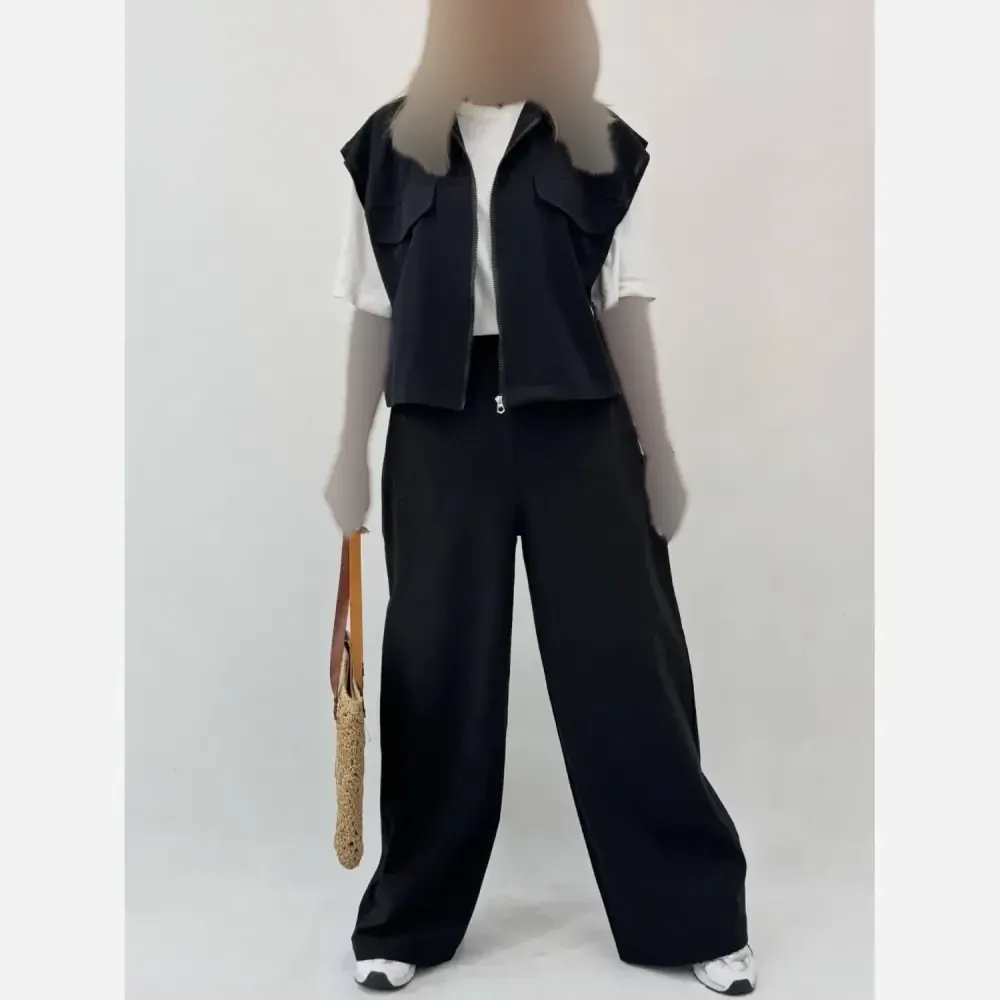 ست دوتیکه کرپ مازراتی وست و شلوار مدل مونالیزا فری سایز