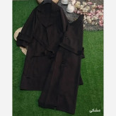 مانتو دانشجویی پاییزه مدل مد جنس هرمس اعلا سایز 38 تا 46 رنگ مشکی سرمه ای نسکافه ای قهوه ای