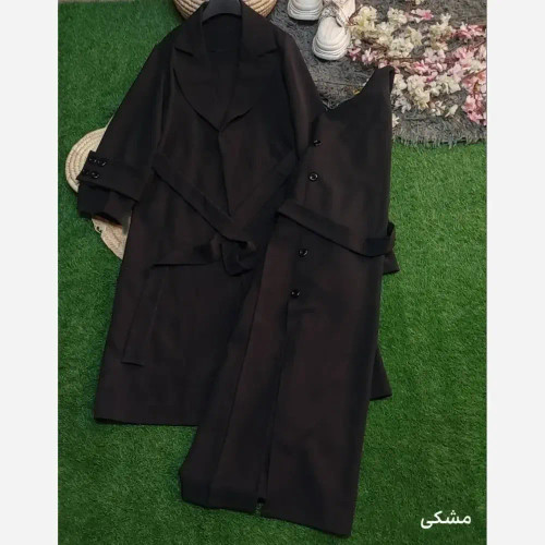 مانتو دانشجویی پاییزه مدل مد جنس هرمس اعلا سایز 38 تا 46 رنگ مشکی سرمه ای نسکافه ای قهوه ای