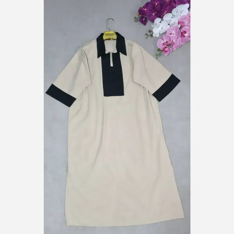 کفتان نیوان شانتون درجه یک فری سایز تا 50 رنگ کرم نسکافه زیتونی