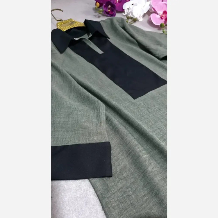 کفتان نیوان شانتون درجه یک فری سایز تا 50 رنگ کرم نسکافه زیتونی