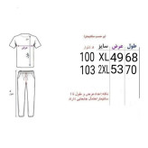ست پولوشرت و شلوار مردانه مدل یقه فرنچ دو دکمه رنگ آبی یخی نخ پنبه ملانژ