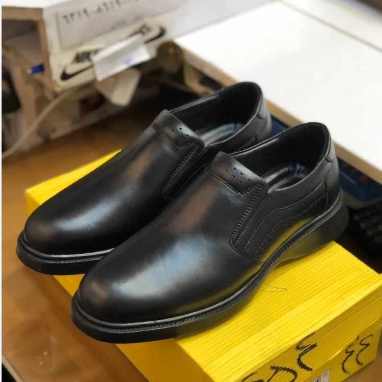 کفش چرم طبی مردانه مدل کیان بی بند چرم طبیعی زیره PU